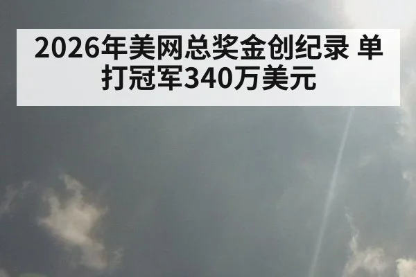 2026年美网总奖金创纪录 单打冠军340万美元